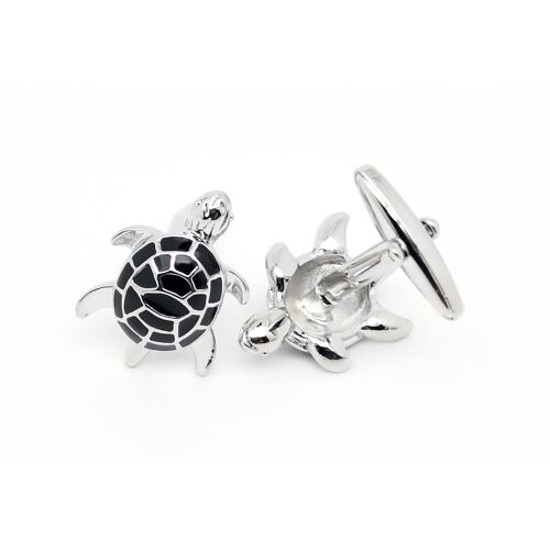 2025 - Boutons de manchette pour homme pour chemise de smoking française noire tortue en acier inoxydable laiton métal bouton de manchette de chemise Anni