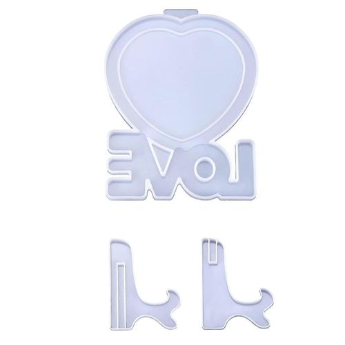 Cadres photo en résine époxy, en forme de c?ur et de mot d'amour, en silicone époxy pour bricolage et décoration d'intérieur