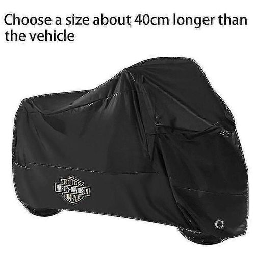 Housse De Protection Imperméable Et Anti-Poussière Pour Moto Harley Davidson Electra Glide Ultra Classic (L, 180 Cm, Noir)
