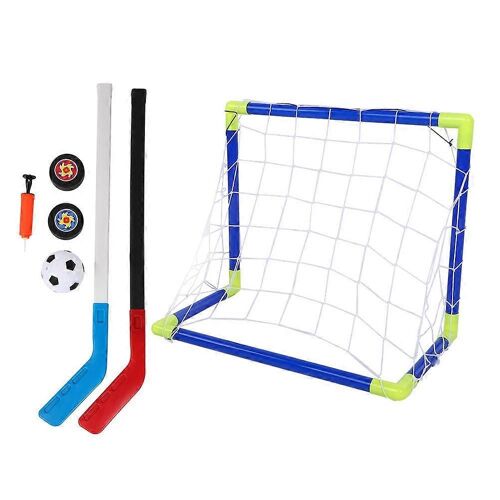 Kit De But De Football Et De Hockey Sur Glace 2 En 1 Pour Enfants, Sports De Plein Air, Avec Pompe À Balles, Jouets D'entraînement Pour Enfants