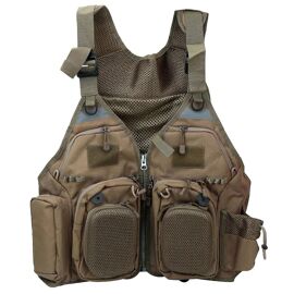 Gilet De Pêche Danielson 19 Poches – Taille M – Coton Et Toile – Vintage Marron