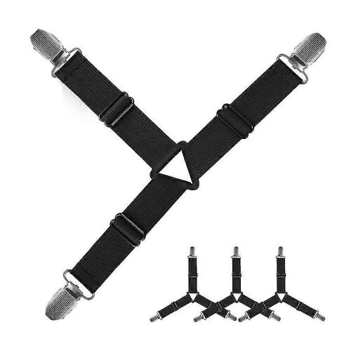 Sangle De Drap De Lit Antidérapante, Attaches Élastiques Réglables Avec Pinces En Fer, Support De Drap De Lit Pour Fitte