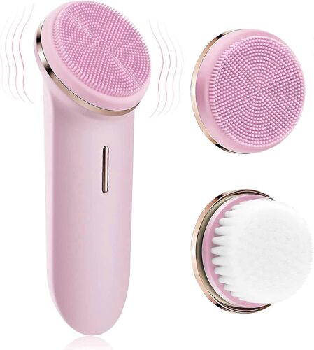 2025 - Brosse Nettoyante Visage Sonique, Exfoliant Visage Vibrant, 5 Modes De Vitesse, 2 Têtes De Brosse, Poils Et Silicone 