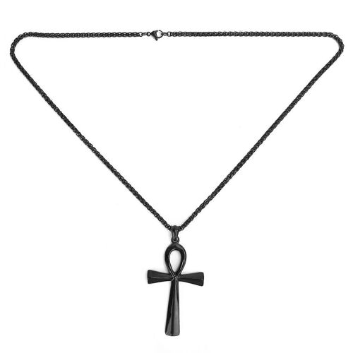 Collier En Acier Inoxydable Pour Homme, Pendentif Exquis Et Tendance, Accessoire Cadeau, Noir