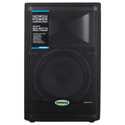 2 ENCEINTES Samson RESOUND HD RS12HD 2010 - NOIRE AVEC PIEDS