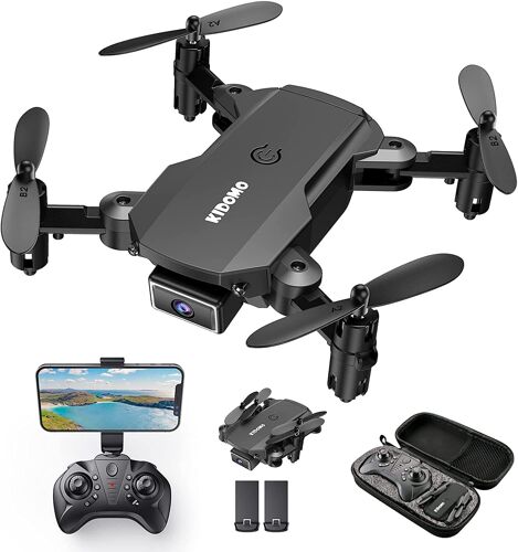 Mini Drone Pliable Avec Caméra - Kidomo 1080p Mini Quadrirotor Rc Pour Enfants Et Wifi Fpv Télécommande, Lumières Led Et Décollage/Atterrissage À Une Touche, 360°Flips, 2 Batteries-Kidomo