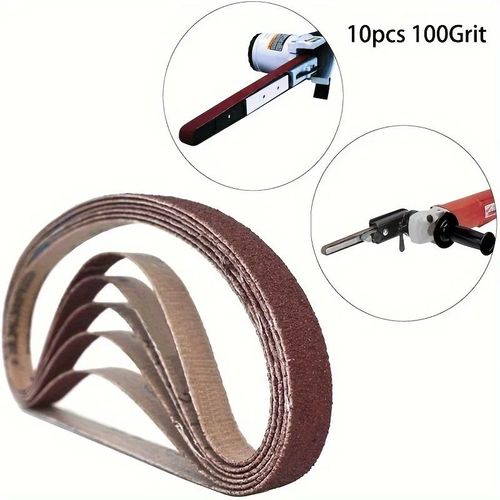 Mini ponceuse à bande pour meulage de l'acier inoxydable,polissage de la rouille,tissu conversif remodelé,520x20mm,10 pièces,60 -,100 -,240 -,320/800 - -10pcs 100Grits