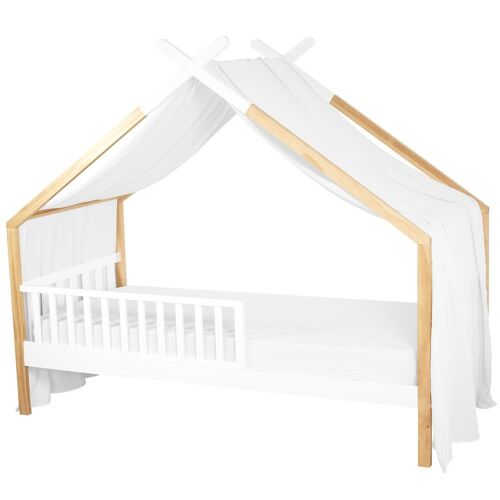 Ciel De Lit Cabane Enfant Gaze De Coton Blanc 420x130 Cm