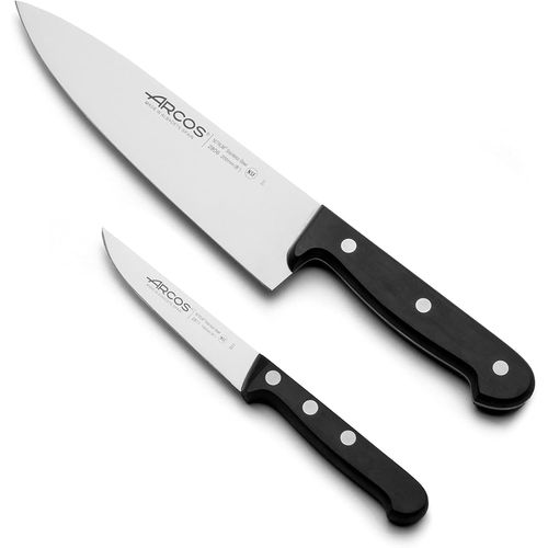Tianyi-Set De Couteaux 2 Pièces - Acier Inoxydable Nitrum. Lame 363 Mm. Couteau De Cuisine Professionnel. Manche Ergonomique Pom. Série Universelle. Couleur Noire