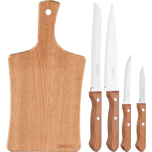 Tianyi-Ensemble De Couteaux De Cuisine (4 Pièces + Planche À Découper)
