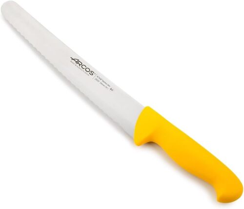 Couteau À Pâtisserie/Couteau À Gâteaux En Acier Inoxydable Nitrum. Lame 250 Mm. Ergonomique. Manche Polypropylène Série 2900. Blanc