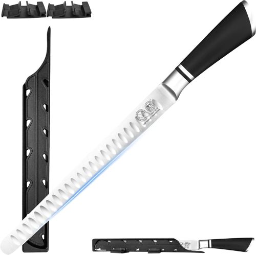 Couteau De Cuisine Japonais, En Acier Inoxydable, 25,4 Cm, Avec Couvercle De Lame, Poignée Ergonomique, Couteau De Chef Professionnel Pour Ham, Viande