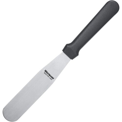 Kalanka-Spatules Professionnelles, Droit, Flexible, Dimensions : 3 X 14 Cm, Longueur : 26 Cm, Acier Inoxydable/Plastique, Master Line, Noir/Argent, 31192270