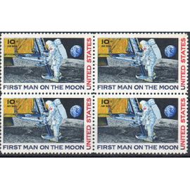Etats-Unis Timbres L'Homme Sur La Lune 1969