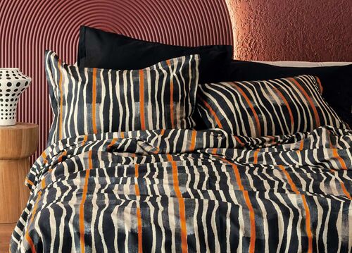 Parure De Lit 2 Personnes 240x220 Cm Satin De Coton Imprimé