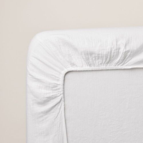 Drap Housse En Coton Blanc 90x200 Cm