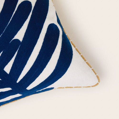 Housse De Coussin En Coton Bleu 40x40 Cm