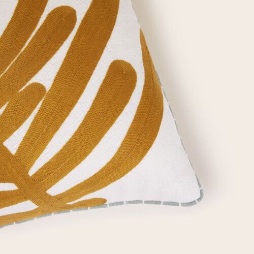 Housse De Coussin En Coton Jaune 40x40 Cm