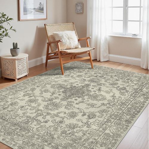 Few-Tapis Salon Vintage Persan, Lavable En Machine Antidérapant, Moquette Décorative Pour Chambre, Salon, Maison Et Appartement, Brun, 120x170cm