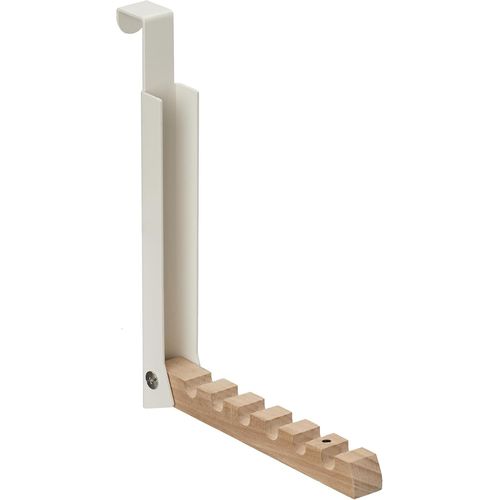 TIANYI-Portemanteau Pliable, pour Porte de Max 2 cm d¿épaisseur, à accrocher, 6 cintres, métal et Bois, Creme