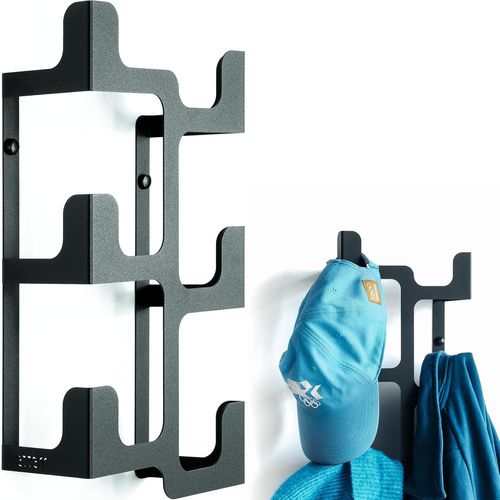 TIANYI-Porte-manteau mural moderne pour entrée, entrée, salle de bain, cintre en métal, crochet minimaliste, décoratif, avec crochets, pour manteaux, serviettes, vestes(Noir)