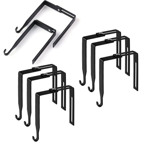 SUBZONAL-8pcs Crochets de Cabine Réglables, Crochet de Porte Manteau en Métal Ensemble de Suspension Universel pour Cloison, Ajustement Panneaux avec 3,5cm à 8,9cm d'Épaisseur (Noir)