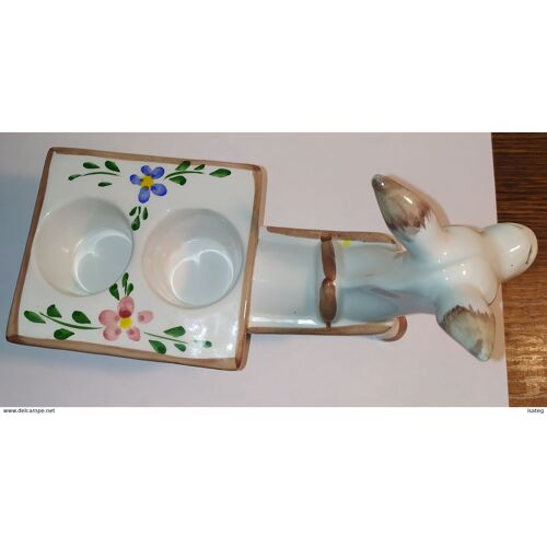 Âne Vintage Avec Charrette En Porcelaine