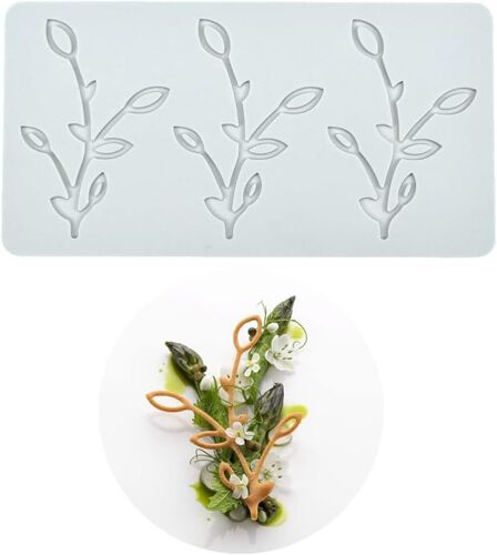 Ershi-Tapis Dentelle Moules En Silicone Moule Feuilles D'arbre Creux En Silicone, Moule À Bonbons En Dentelle Pour Gâteau, Sucre, [5524]