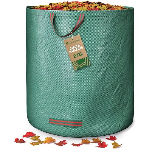 TIANYI-® 1X Sacs à Déchets de Jardin avec Poignées - 272L Haute Capacité et Double Fond - Stable Aux UV et Hydrofuge - Sac de Jardin Réutilisable et Stable