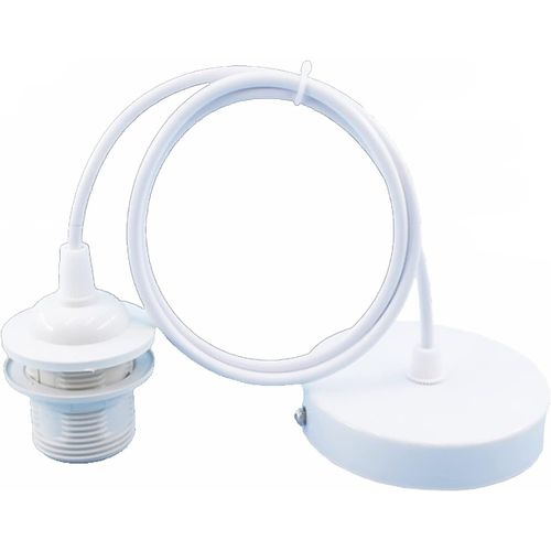 Subzonal-E27 Porte Lampe Suspension, E27 Pendentif Lampes Suspendues Accessoires, E27 Lampe Suspendue Accessoires Avec 150cm Câble, Pour Bar, Café, Magasin De Vêtements, Maison, Hôtel (Blanc)