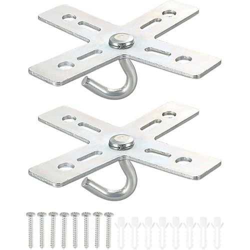 SEPT-Plafond Crochet Trousse, 2 Ensemble Croix Désign Métal Plaque Support Cintre Support Plafond Ventilateur Luminaire pour Accrochage luminaire Lustre