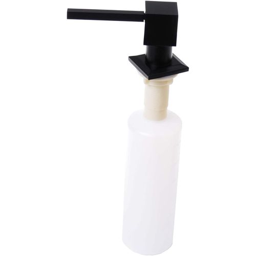 KAL-® Distributeur De Savon Encastrable Pour Lavabo, Lotion, Distributeur De Liquide Vaisselle (Carré Noir)