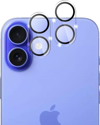 Cam¿¿ra Arri¿¿re Protection pour iPhone 16/16 Plus [2 pi¿¿ces] Protecteur en Verre Tremp¿¿ d'Objectif de cam¿¿ra