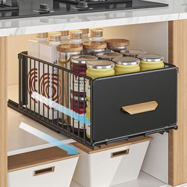 Faridabio Étagère à épices Pour Armoire, 4 Niveaux Pour Tiroir De Cuisine, Support Mural Extensible Pour Comptoir, Armoire, Cuisine, Garde-manger, Placard