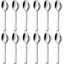 Tianyi-Lot De 12 Cuillere À Café En Acier Inoxydable - Petite Cuillère À Dessert - Pour La Maison, Le Restaurant, Le Café - Poli Brillant - Passe Au Lave-Vaisselle - 13,5 Cm