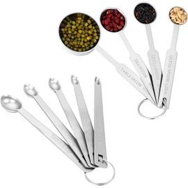 Tianyi-Lot De 9 Petites Cuillères À Mesurer En Acier Inoxydable Pour La Cuisine, La Pâtisserie, La Cuillère À Café, 1/64, 1/32, 16, 1/8, 1/4, 1/2, 1 Cuillère À Café Et 1 Cuillère À Soupe