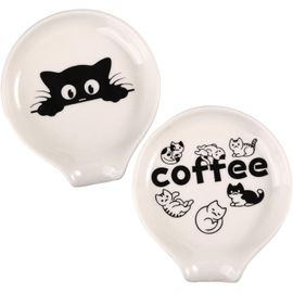 Tianyi-Lot De 2 Repose-Cuillères À Café En Céramique Blanche Pour Comptoir À Café, Porte-Cuillère En Porcelaine Pour La Maison, Le Comptoir De La Cuisine, Le Comptoir Ou La Cuisinière ¿ Passe Au