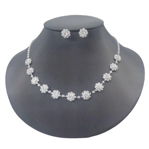 Bijoux Mariée Cristal - Collier Et Boucles D'oreilles - Strass - Demoiselle D'honneur