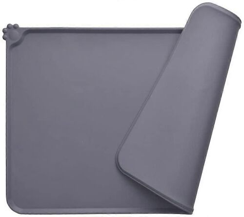Tapis Gamelle Silicone Animaux - 47x30cm Imperméable - Gris 2025