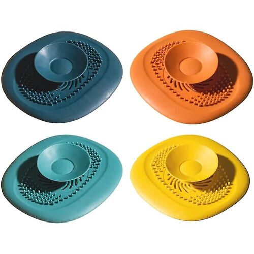 Filtre douche silicone drain - Attrape-cheveux évier - Lot 4 salle de bain
