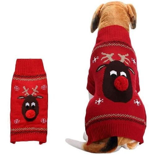 Pull Noël Chien Chat - Cerf Nez Rouge - Vêtement Animal Festif