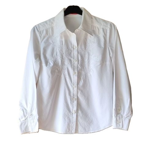 Chemise Alain Manoukian Taille 38 Blanche Avec Broderies
