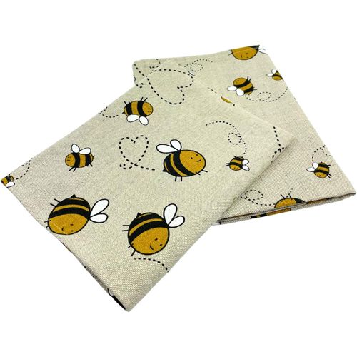 Tzf-Lot De 2 Torchons De Cuisine Gourmet En Lin/Coton 50 X 70 Cm En Lin Mélangé Délavé Jacquard Ou Imprimé Abeilles