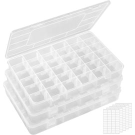 24 Pcs Petits Organisateurs De Perles Conteneurs De Rangement En Plastique Boîtes De Rangement Transparentes Conteneurs D'Artisanat Avec 2 Pcs Couvercle à Charnière