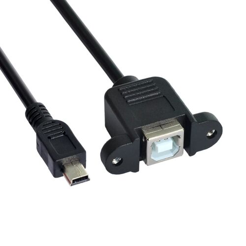 KALANKA-Câble de Montage sur Panneau Femelle USB B 50 cm avec vis à Micro USB 5 Broches mâle