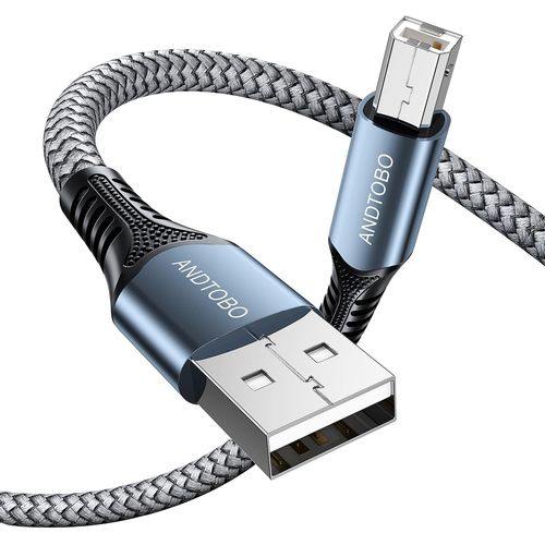 KAL-Câble Imprimante USB 2.0 [1M], Câble USB B vers USB A, Câble USB Type A Mâle vers Type B Mâle Pour Imprimante HP, Canon, Dell, Panasonic, Epson, Lexmark, Xerox, Samsung Brother, Scanner, Fax etc.