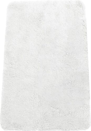 TZF-Tapis de Salle de Bain 50 x 80 cm Tapis de Bain Lavable Antidérapant Microfibre Douce Rectangulaire - Blanc
