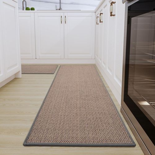 Kalanka-Tapis De Cuisine Antidérapants Tapis Lavable En Machine Absorbants Et Résistants Aux Taches(Gris,40 * 60+40 * 120cm)