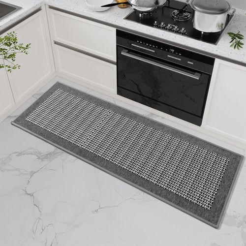 Kalanka-Tapis De Cuisine Devant ¿Evier Antidérapant En Caoutchouc Et Lavable Tapis Lavable En Machine Absorbant (Gris,40 * 120cm)