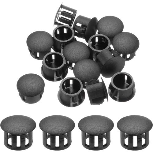 Tianyi-32pcs 13mm Noir Bouchon De Trou En Plastique, Bouchons De Trou De Panneau De Type Encastré Embouts D'insertion Pour Tubes De Trou De Verrouillage Armoire De Meubles